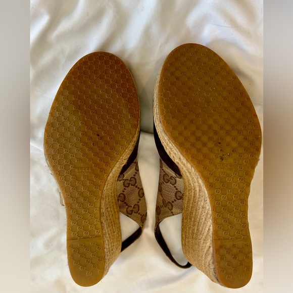 Gucci Slingback Canvas Wedges - Picture 8 of 8